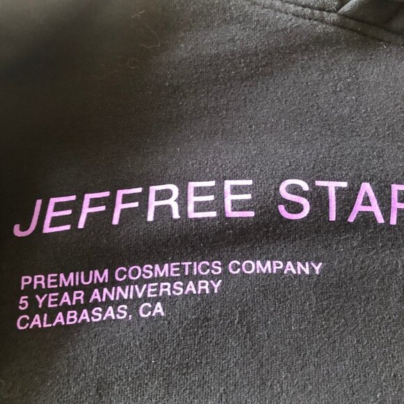 Jeffree Star Cosmetics Black & Purple 5 Yr Anniversary Pullover Hoodie Size Med - Picture 6 of 13
